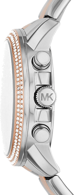 Michael Kors Bryn Pavé White Dial Two Tone Steel Strap Watch For Women - MK7201