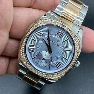 Michael Kors Bryn Quartz Blue Dial Two Tone Steel Strap Watch For Women - MK6136