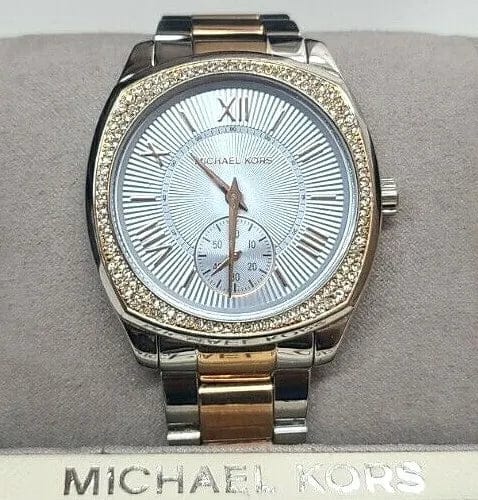 Michael Kors Bryn Quartz Blue Dial Two Tone Steel Strap Watch For Women - MK6136
