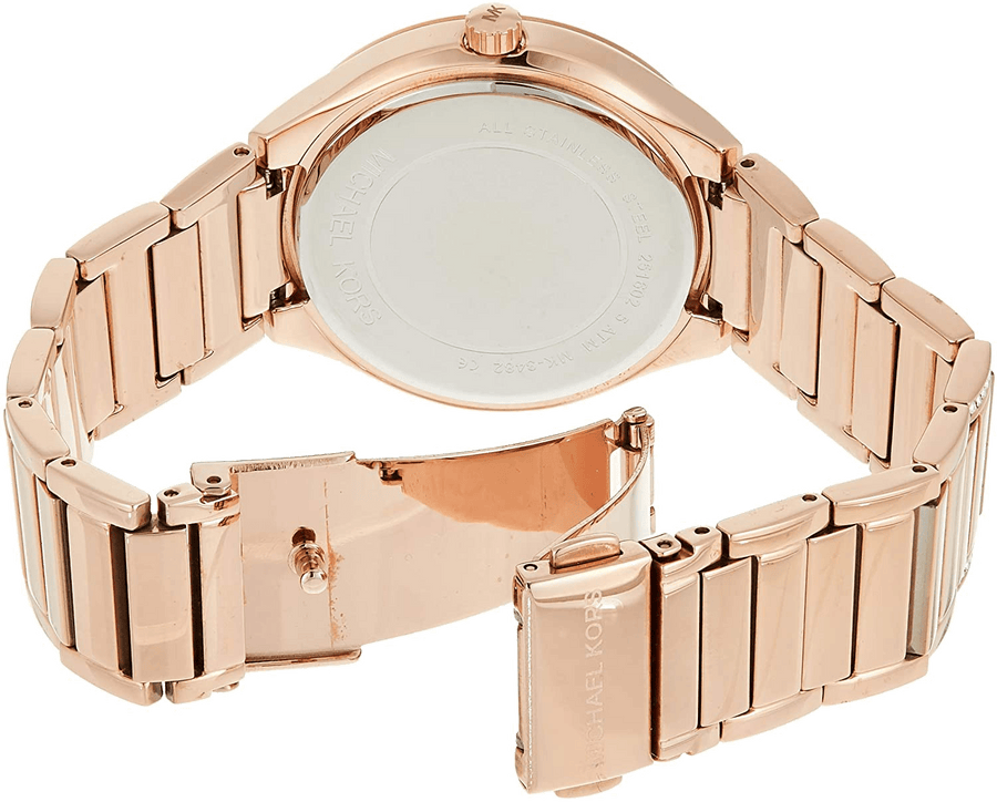Michael Kors Bryn Rose Gold Dial Two Tone Steel Strap Watch for Women - MK6135