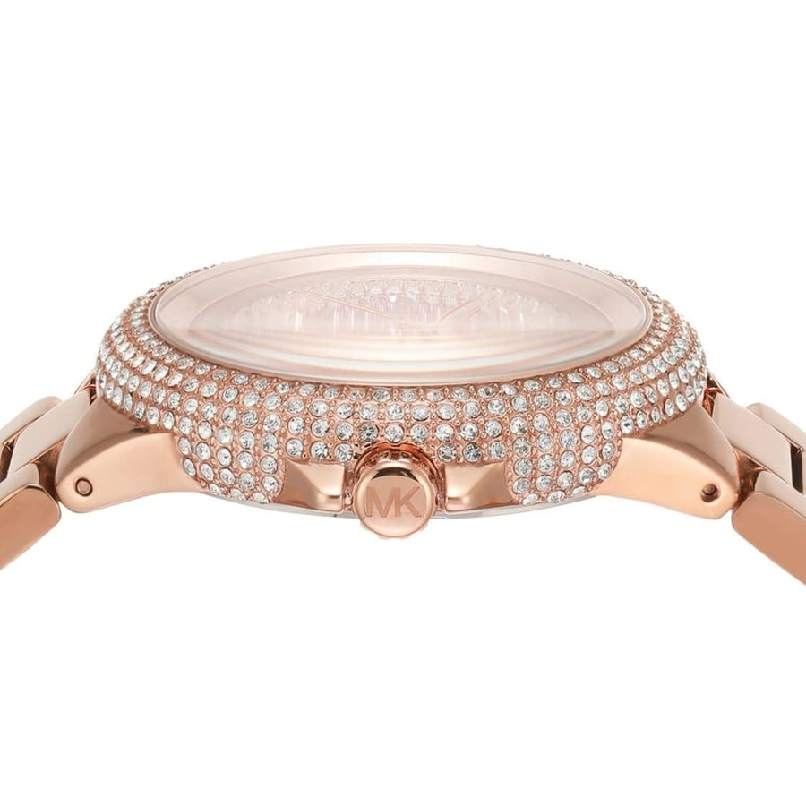 Michael Kors Camille Analog Pink Dial Rose Gold Steel Strap Watch for Women - MK7340