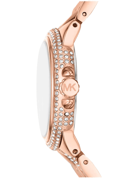 Michael Kors Camille Analog Silver Dial Rose Gold Steel Strap Watch for Women - MK4810