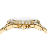 Michael Kors Camille Chronograph White Dial Gold Steel Strap Watch For Women - MK6994