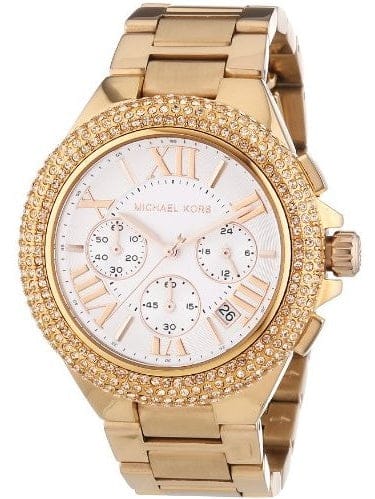 Michael Kors Camille Chronograph White Dial Rose Gold Steel Strap Watch for Women - MK5636