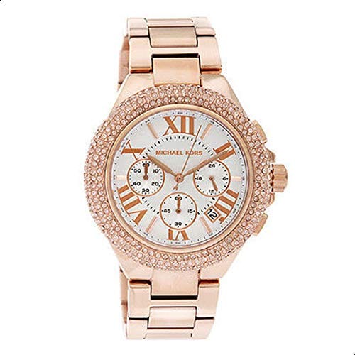 Michael Kors Camille Chronograph White Dial Rose Gold Steel Strap Watch for Women - MK5636