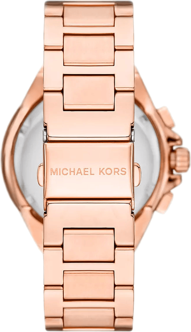 Michael Kors Camille Chronograph White Dial Rose Gold Steel Strap Watch For Women - MK7271