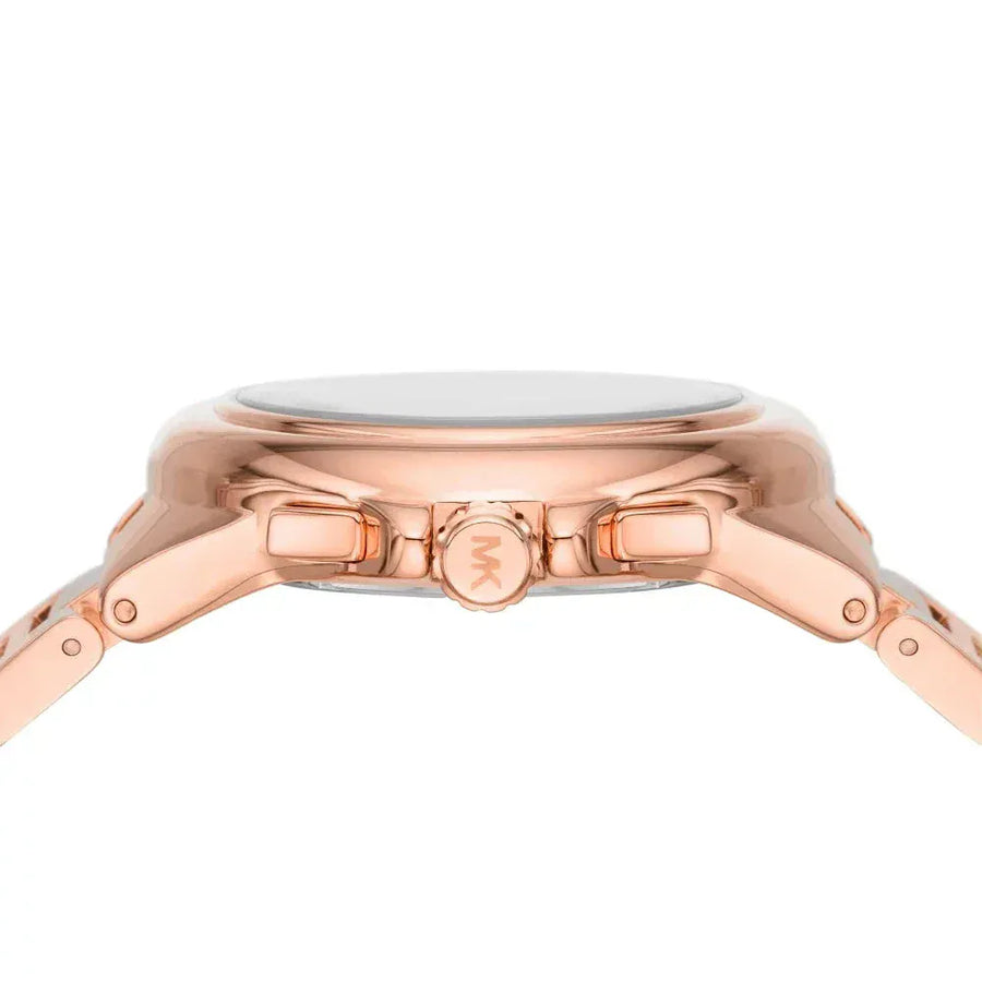 Michael Kors Camille Chronograph White Dial Rose Gold Steel Strap Watch For Women - MK7271