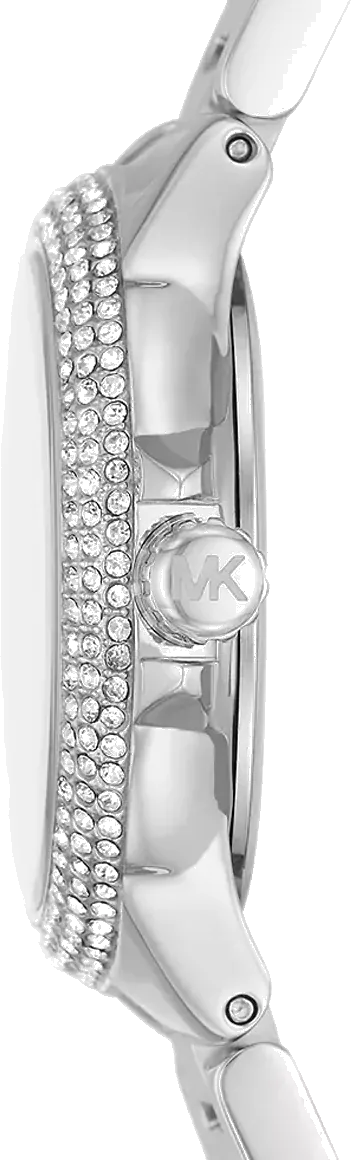 Michael Kors Camille Chronograph White Dial Silver Steel Strap Watch For Women - MK7198