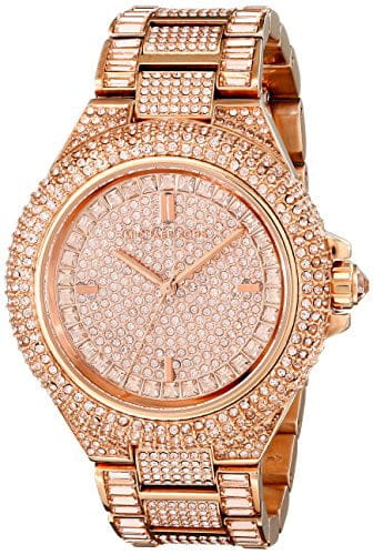 Michael Kors Camille Crystal Rose Gold Dial Rose Gold Steel Strap Watch for Women - MK5862