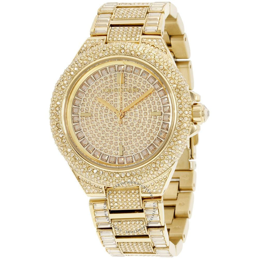 Michael Kors Camille Diamonds Gold Dial Gold Steel Strap Watch for Women - MK5720
