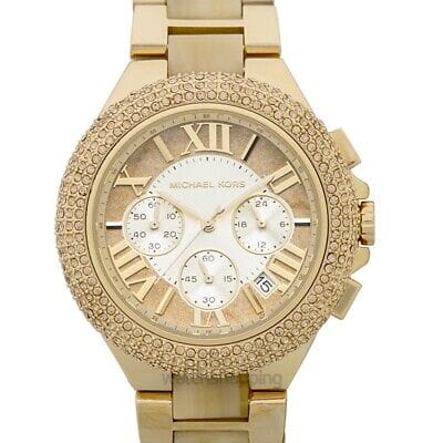 Michael Kors Camille Gold Dial Gold Steel Strap Watch for Women - MK5902