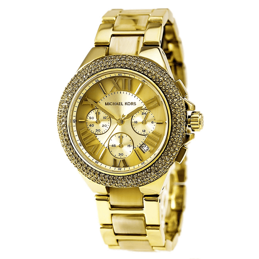 Michael Kors Camille Gold Dial Gold Steel Strap Watch for Women - MK5902