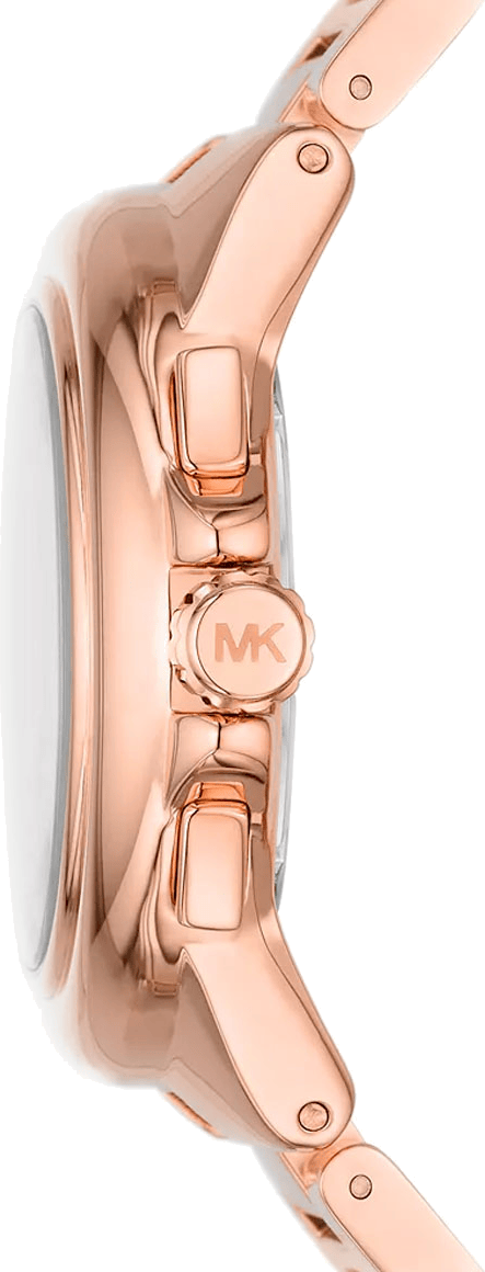 Michael Kors Camille Chronograph White Dial Rose Gold Steel Strap Watch For Women - MK7271