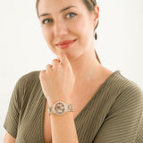 Michael Kors Camille Multifunction Crystals Rose Gold Dial Rose Gold Steel Strap Watch For Women - MK6997