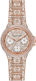 Michael Kors Camille Multifunction Crystals Rose Gold Dial Rose Gold Steel Strap Watch For Women - MK6997