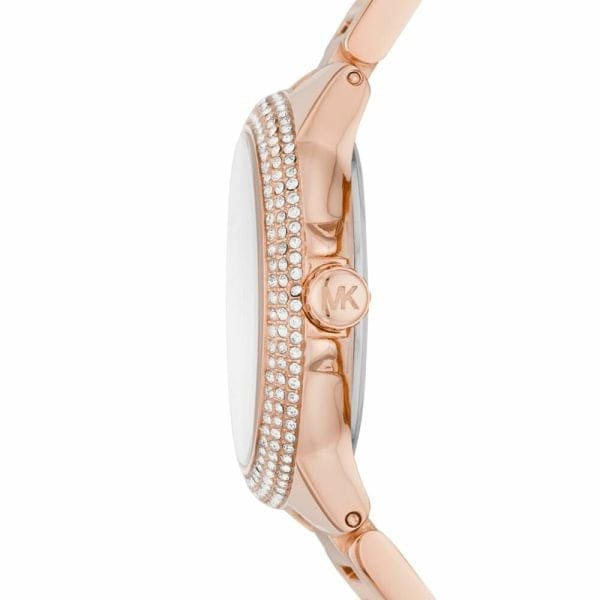 Michael Kors Camille Multifunction White Dial Rose Gold Steel Strap Watch For Women - MK6845