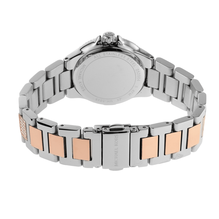 Michael Kors Camille Multifunction White Dial Two Tone Steel Strap Watch For Women - MK6846