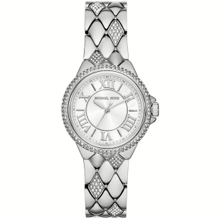Michael Kors Camille Pave Crystals Silver Dial Silver Steel Strap Watch for Women - MK4804