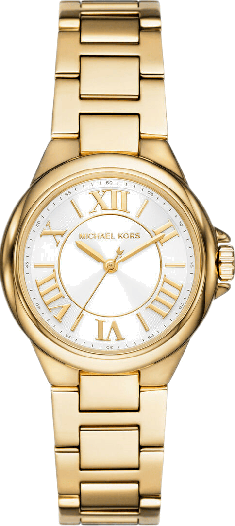 Michael Kors Camille Quartz White Dial Gold Steel Strap Watch For Women - MK7255