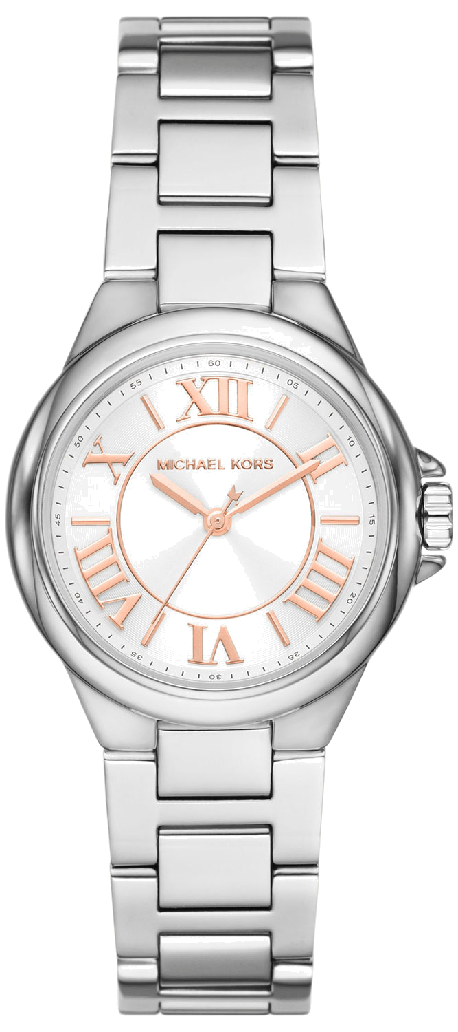 Michael Kors Camille Three Hand Silver Dial Silver Steel Strap Watch For Women - MK7259