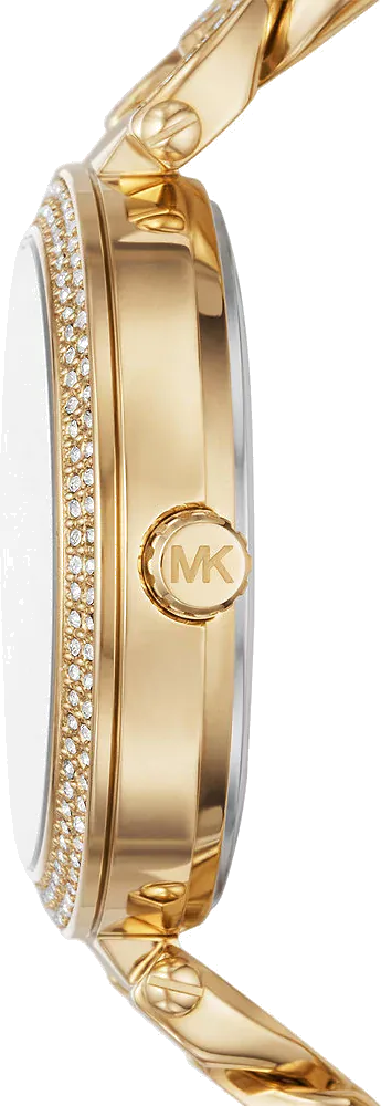 Michael Kors Catelyn Crystals Gold Dial Gold Steel Strap Watch For Women - MK4674