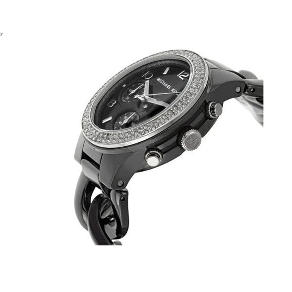 Michael Kors Ceramic Black Dial Black Steel Strap Watch for Women - MK5388