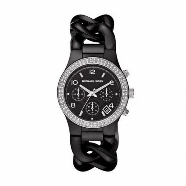 Michael Kors Ceramic Black Dial Black Steel Strap Watch for Women - MK5388