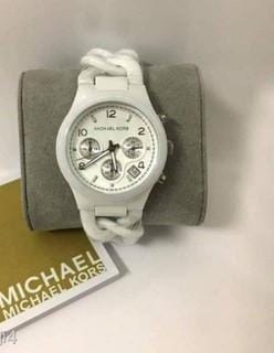 Michael Kors Ceramic White Dial White Steel Strap Watch for Women - MK5387