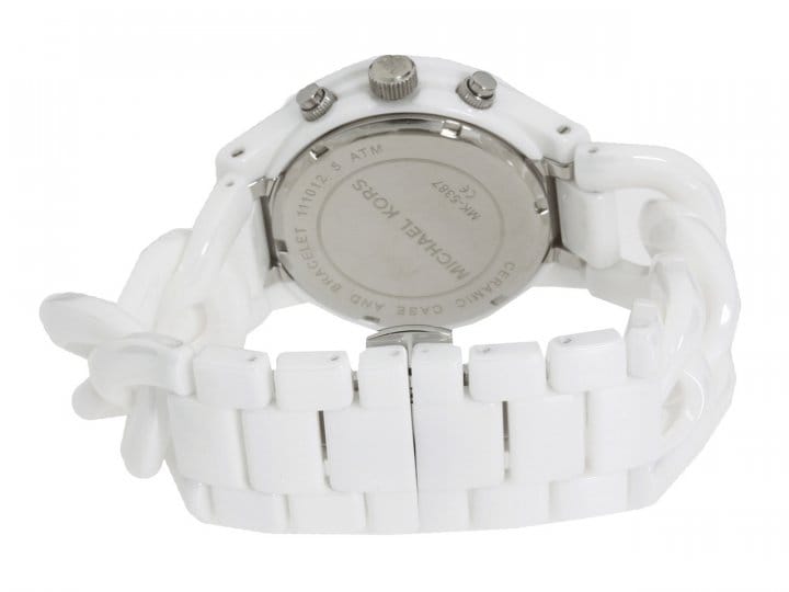 Michael Kors Ceramic White Dial White Steel Strap Watch for Women - MK5387
