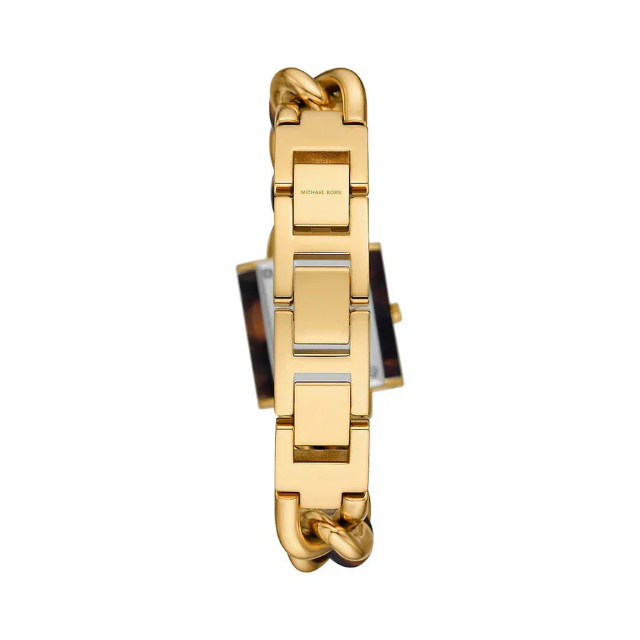 Michael Kors Chain Lock Analog Silver Dial Two Tone Steel Strap Watch for Women - MK4808