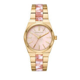 Michael Kors Channing Quartz Mother of Pearl Pink Dial Two Tone Steel Strap Watch For Women - MK6650