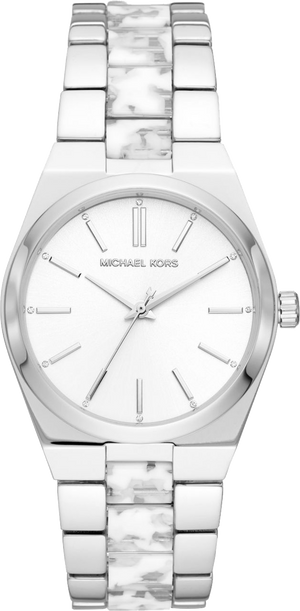 Michael Kors Channing Quartz White Dial Two Tone Steel Strap Watch For Women - MK6649