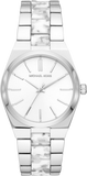 Michael Kors Channing Quartz White Dial Two Tone Steel Strap Watch For Women - MK6649