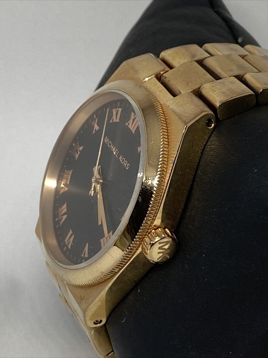 Michael Kors Channing Black Dial Rose Gold Steel Strap Watch For Women - MK5937