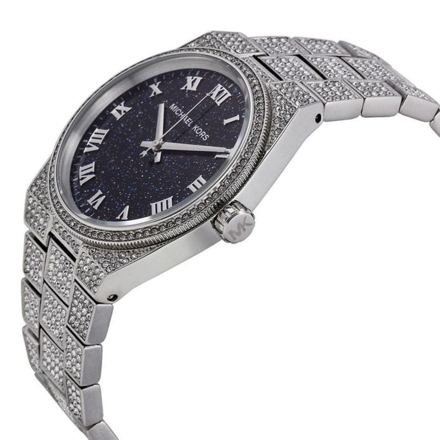 Michael Kors Channing Diamonds Black Dial Silver Steel Strap Watch for Women - MK6089