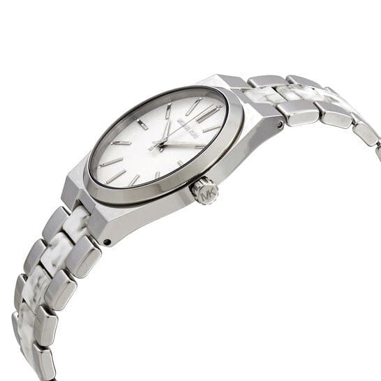 Michael Kors Channing Quartz White Dial Two Tone Steel Strap Watch For Women - MK6649