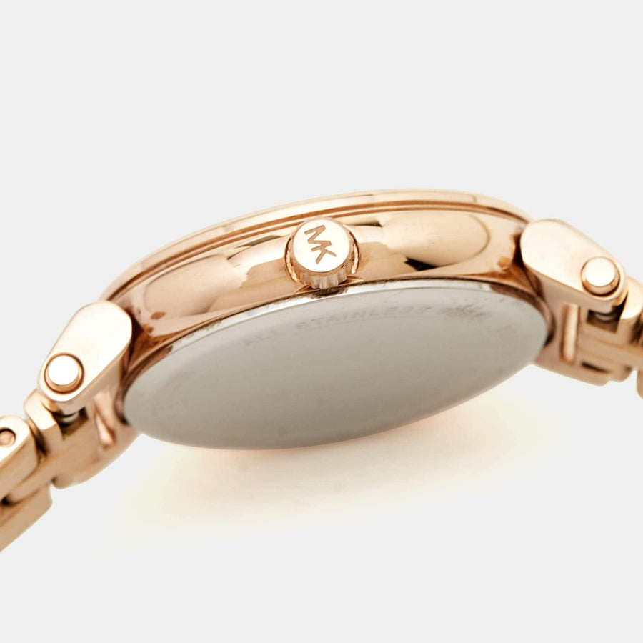Michael Kors Charley Three-Hand Analog Rose Gold Dial Rose Gold Steel Strap Watch for Women - MK4400