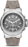 Michael Kors Dylan Chronograph Grey Dial Grey PVC Strap Watch For Men - MK8935