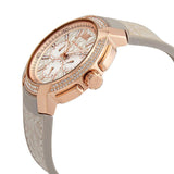 Michael Kors Sidney Chronograph White Dial Beige Leather Strap Watch For Women - MK6949