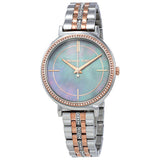 Michael Kors Cinthia Mother of Pearl Grey Dial Two Tone Steel Strap Watch for Women - MK3642