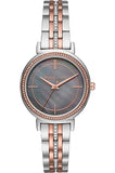 Michael Kors Cinthia Mother of Pearl Grey Dial Two Tone Steel Strap Watch for Women - MK3642