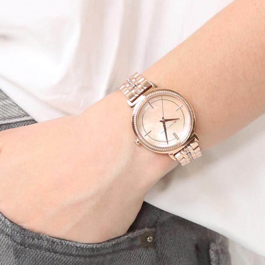 Michael Kors Cinthia Mother of Pearl Rose Gold Dial Rose Gold Steel Strap Watch for Women - MK3643
