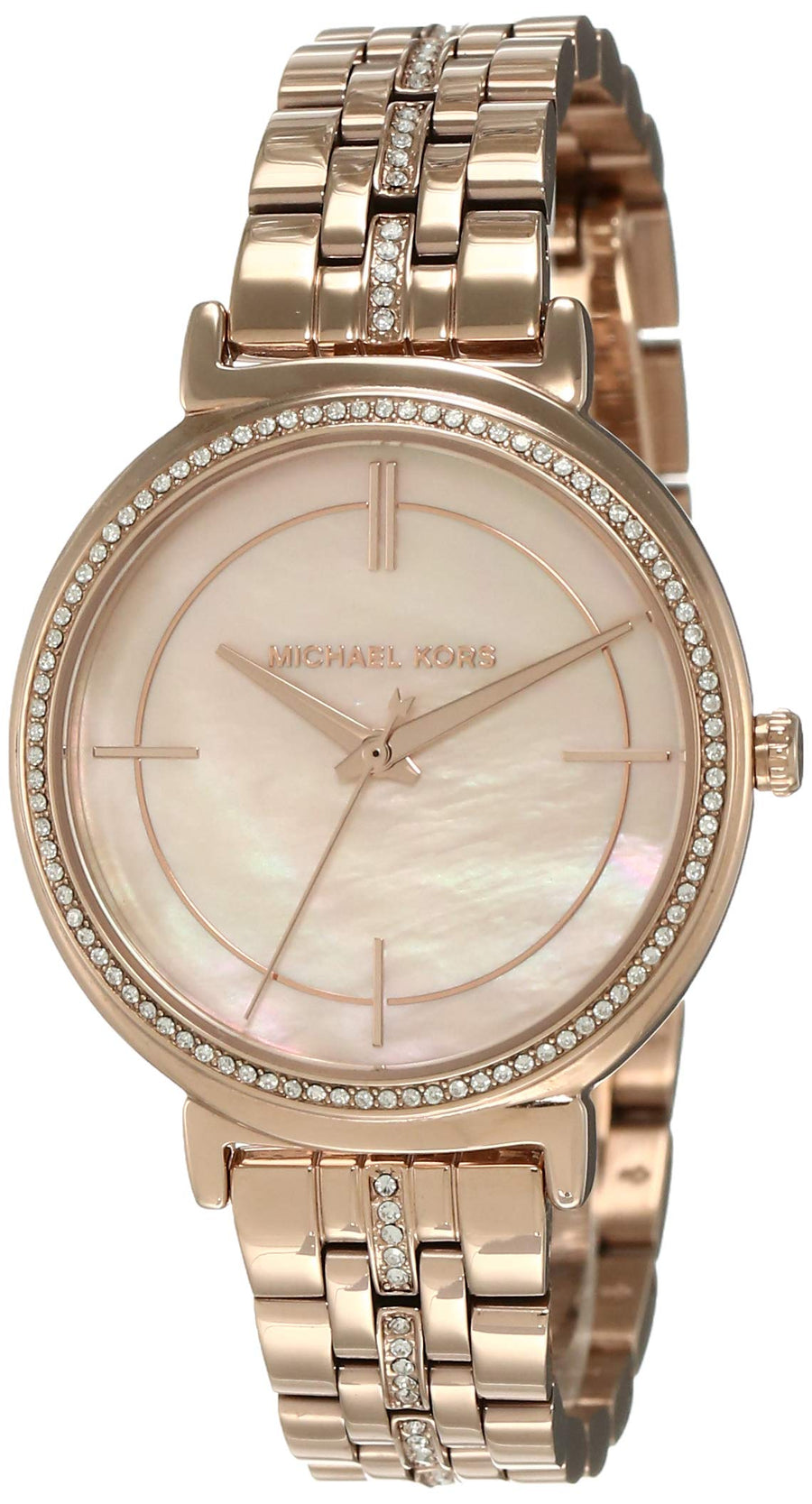 Michael Kors Cinthia Mother of Pearl Rose Gold Dial Rose Gold Steel Strap Watch for Women - MK3643