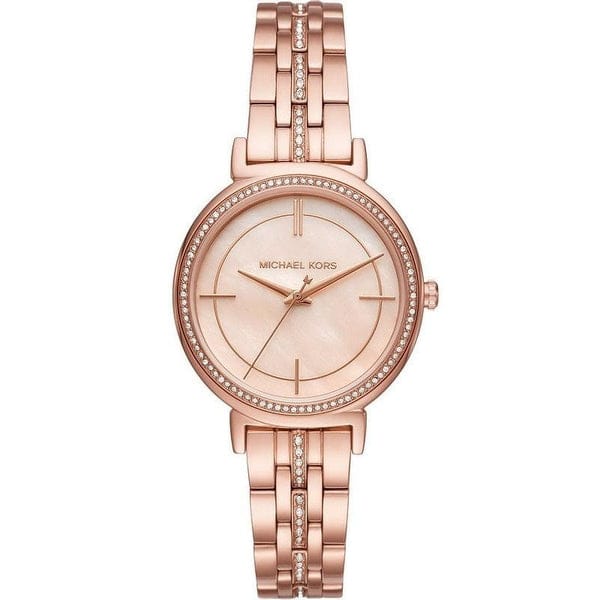 Michael Kors Cinthia Mother of Pearl Rose Gold Dial Rose Gold Steel Strap Watch for Women - MK3643