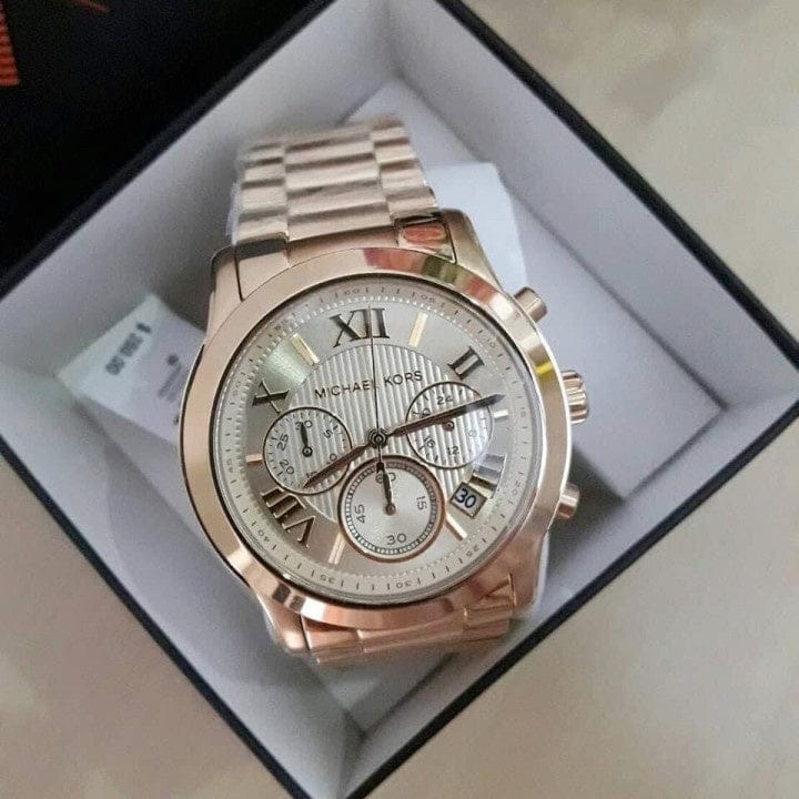 Michael Kors Cooper Gold Dial Gold Steel Strap Watch for Women - MK6274