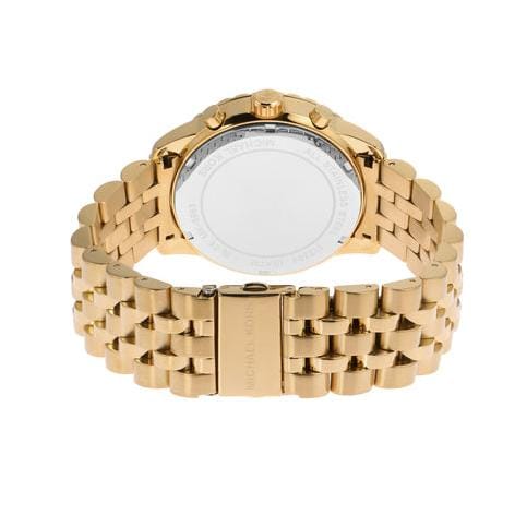 Michael Kors Cunningham Chronograph Gold Dial Gold Steel Strap Watch For Men - MK8963