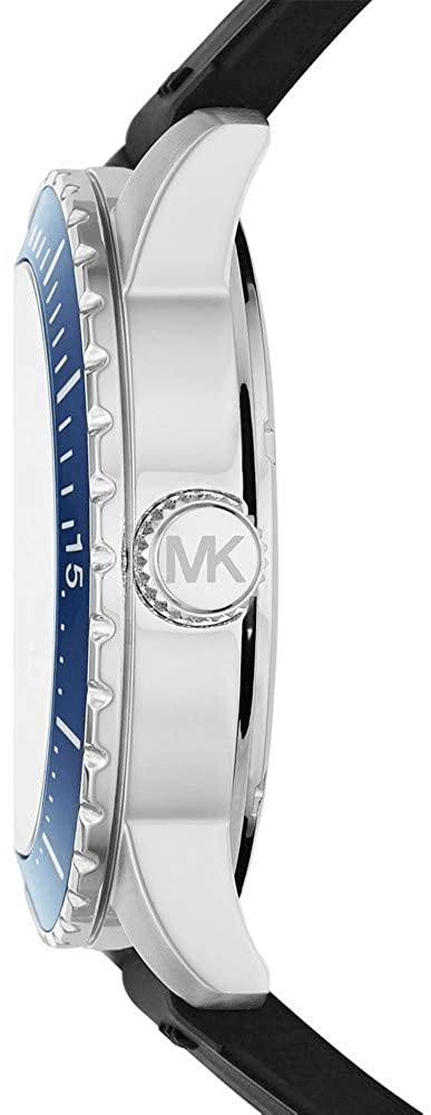Michael Kors Cunningham Multifunction Blue Dial Black Rubber Strap Watch For Men - MK7160