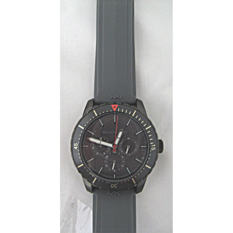 Michael Kors Cunningham Multifunction Grey Dial Grey Rubber Strap Watch For Men - MK7164