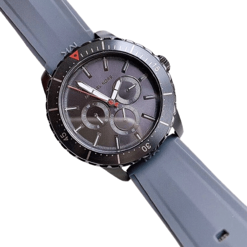 Michael Kors Cunningham Multifunction Grey Dial Grey Rubber Strap Watch For Men - MK7164