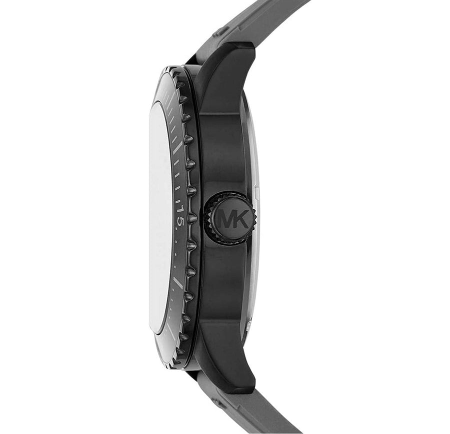 Michael Kors Cunningham Multifunction Grey Dial Grey Rubber Strap Watch For Men - MK7164